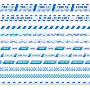 An illustration of police tape with a spiritual theme vector