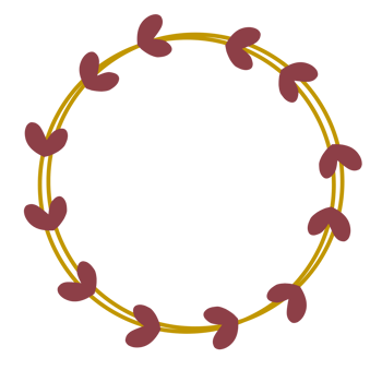 Gold botanical frame png