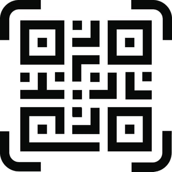 Scan QR code icon in flat. Digital scanning code. isolated on QR code scan for smartphone. Mobile application QR code for payment and phone. vector for apps and website