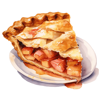 AI generated Apple Pie, Foods Illustration. Watercolor Style. AI Generated png