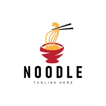 Ramen noodle logo simple noodle and bowl design inspiration chinese food template illustration vector