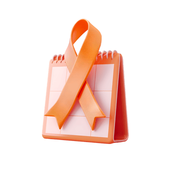 AI generated World Cancer Day 3D Calendar Icon with Ribbon isolated on transparent background. AI Generated png
