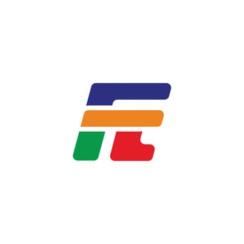 letter fc stripes fun fast colorful design logo vector