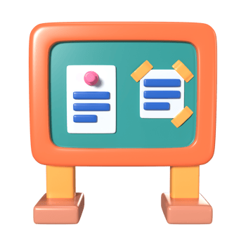 Bulletin Board 3D Illustration Icon png