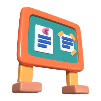 Bulletin Board 3D Illustration Icon png