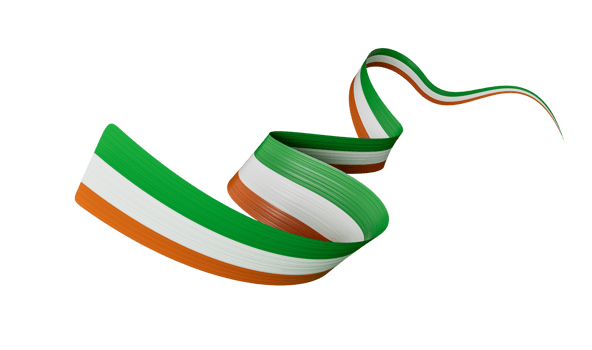 3d Flag of Ireland Country, 3d Wavy Ribbon, 3d illustration png