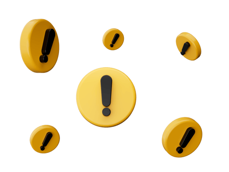 3D yellow warning sign exclamation mark 3d illustration png