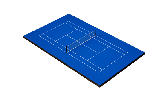 Blue Tennis court cut out, 3d illustration png