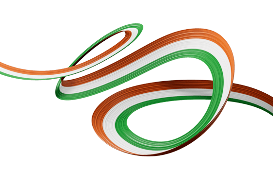 3d Illustration Ireland and India Flag colors abstract art png