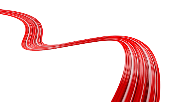Abstract design. Red color twisted brush stroke, smear wave, splash curl of red paint 3d illustration png