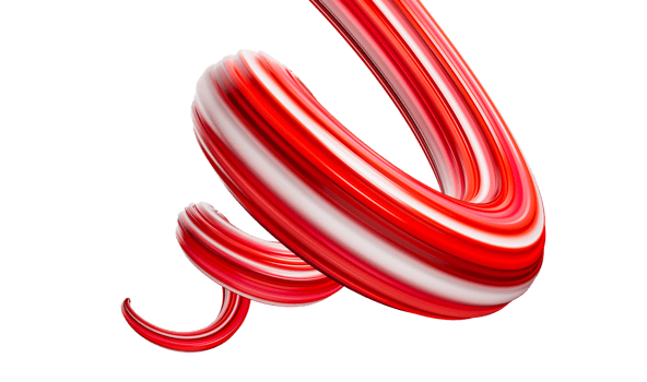 3d Red paint watercolor or acrylic brush stroke ribbon spiral 3d illustration png
