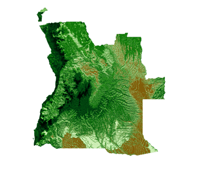 Angola Topographic Map 3d realistic map Color 3d illustration png