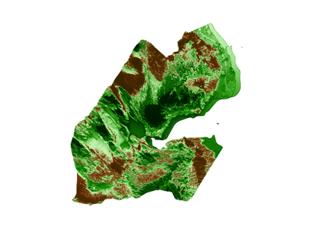 Djibouti Topographic Map 3d realistic map Color 3d illustration png