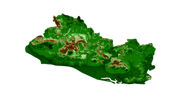 El Salvador Topographic Map 3d realistic map Color 3d illustration png