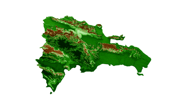 Dominican Republic Topographic Map 3d realistic map Color 3d illustration png