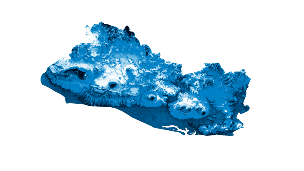 El Salvador map with the flag Colors Blue and White Shaded relief map 3d illustration png