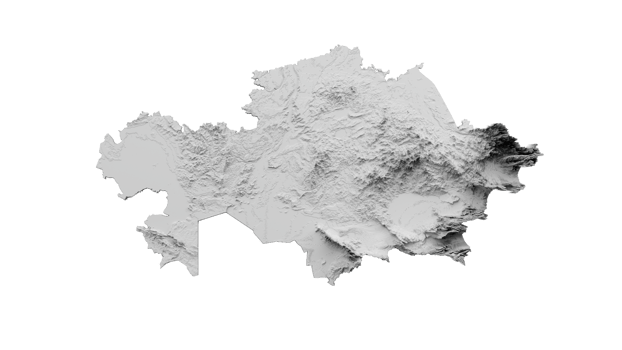 Kazakhstan Relief map with flag 3d illustration png
