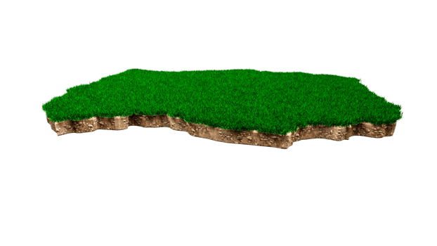 Lesotho map soil land geology cross section with green grass 3d illustration png