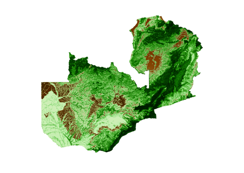 Zambia Topographic Map 3d realistic map Color 3d illustration png