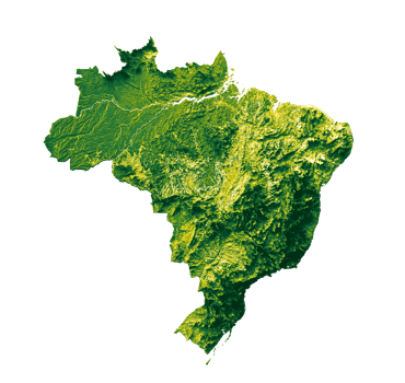 Brazil map with the flag Colors Red and yellow Shaded relief map 3d illustration png