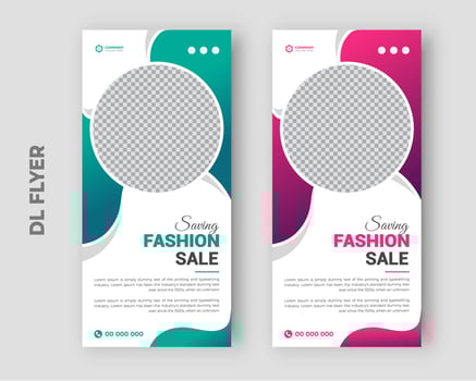 Fashion flyer design template and online Modern shopping cover poster vector