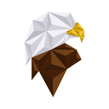Polygonal style eagle portraits vector