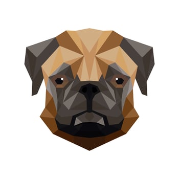 Polygonal style bulldog dog vector design
