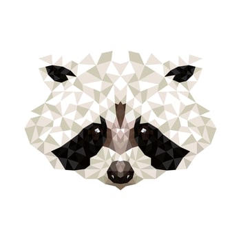 Illustration of raccoon design in polygonal style vector