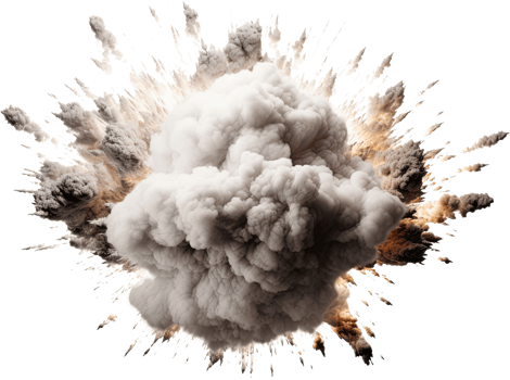 AI generated Explosion of smoke png