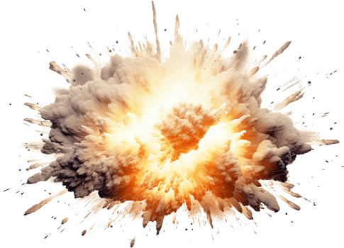AI generated Explosion of smoke png
