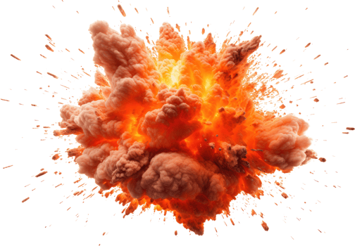 AI generated Explosion of smoke png