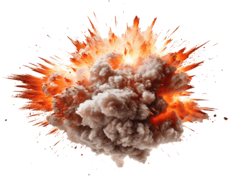 AI generated Explosion of smoke png