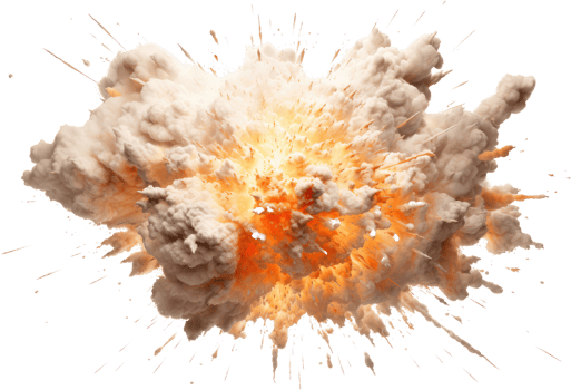 AI generated Explosion of smoke png