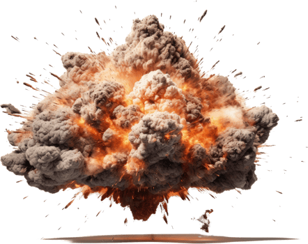 AI generated Explosion of smoke png