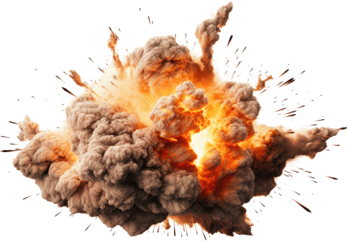 AI generated Explosion of smoke png