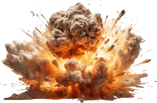 AI generated Explosion of smoke png