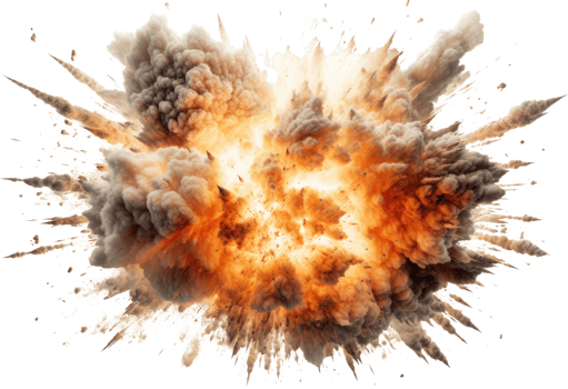 AI generated Explosion of smoke png