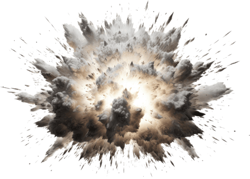AI generated Explosion of smoke png
