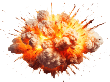 AI generated Explosion of smoke png