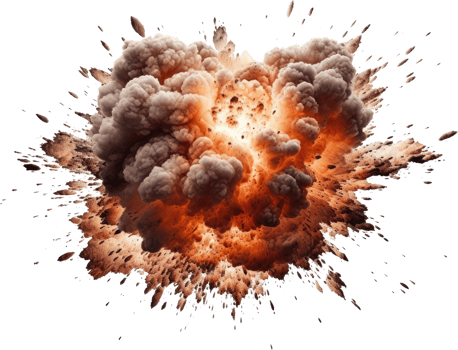 AI generated Explosion of smoke png