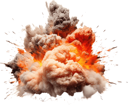 AI generated Explosion of smoke png