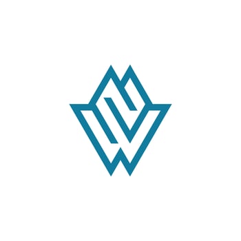 simple and bold letter NW or WN logo vector
