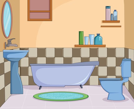 Modern bathroom interior vector illustration