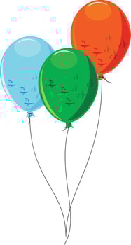 Three Colourful balloons vector illustration
