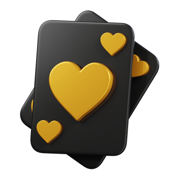 Playing cards hearts isolated. Casino and gambling icon. 3D illustration png