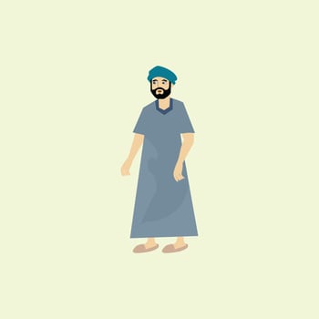 muslim person wearing turban vector