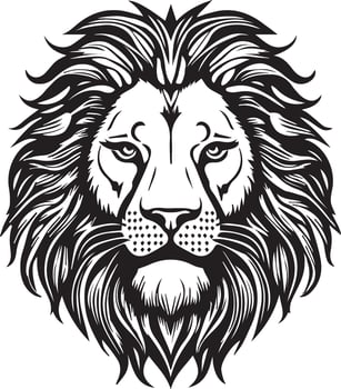 Lion Black  Head Illustration vector