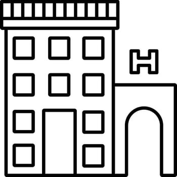 Hospital Outline vector illustration icon
