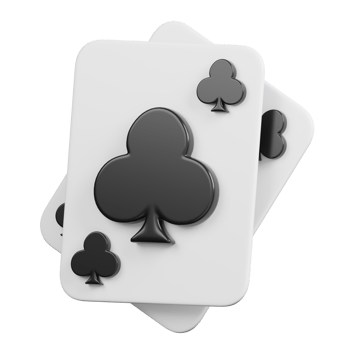 Playing cards clubs isolated. Casino and gambling icon. 3D illustration png