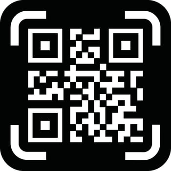 Scan QR code icon in flat. Digital scanning code. isolated on QR code scan for smartphone. Mobile application QR code for payment and phone. vector for apps and website